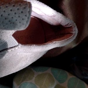 7-7.5 M "Caslon" Beige/Taupe, Suede-Genuine Leather, Strong Heel, Slip On Shoes.